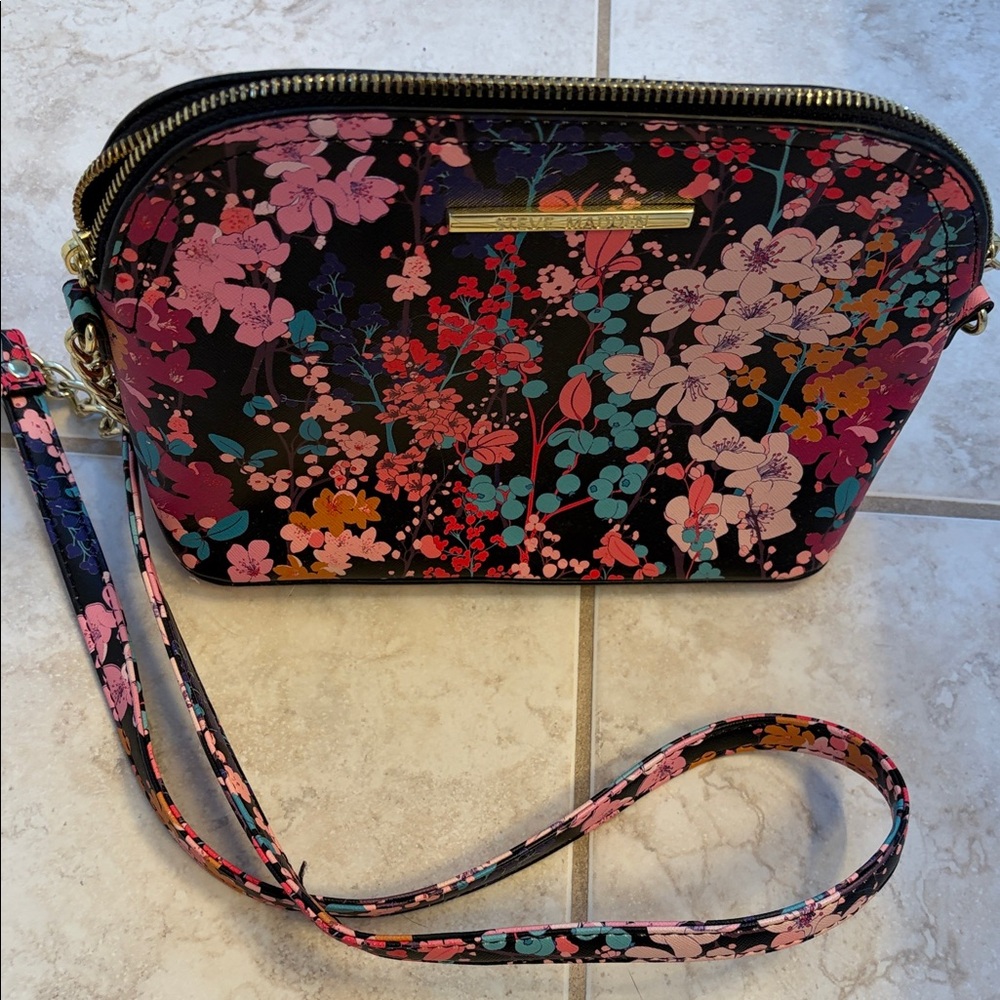 Steve Madden Floral Crossbody Bag with Gold Details